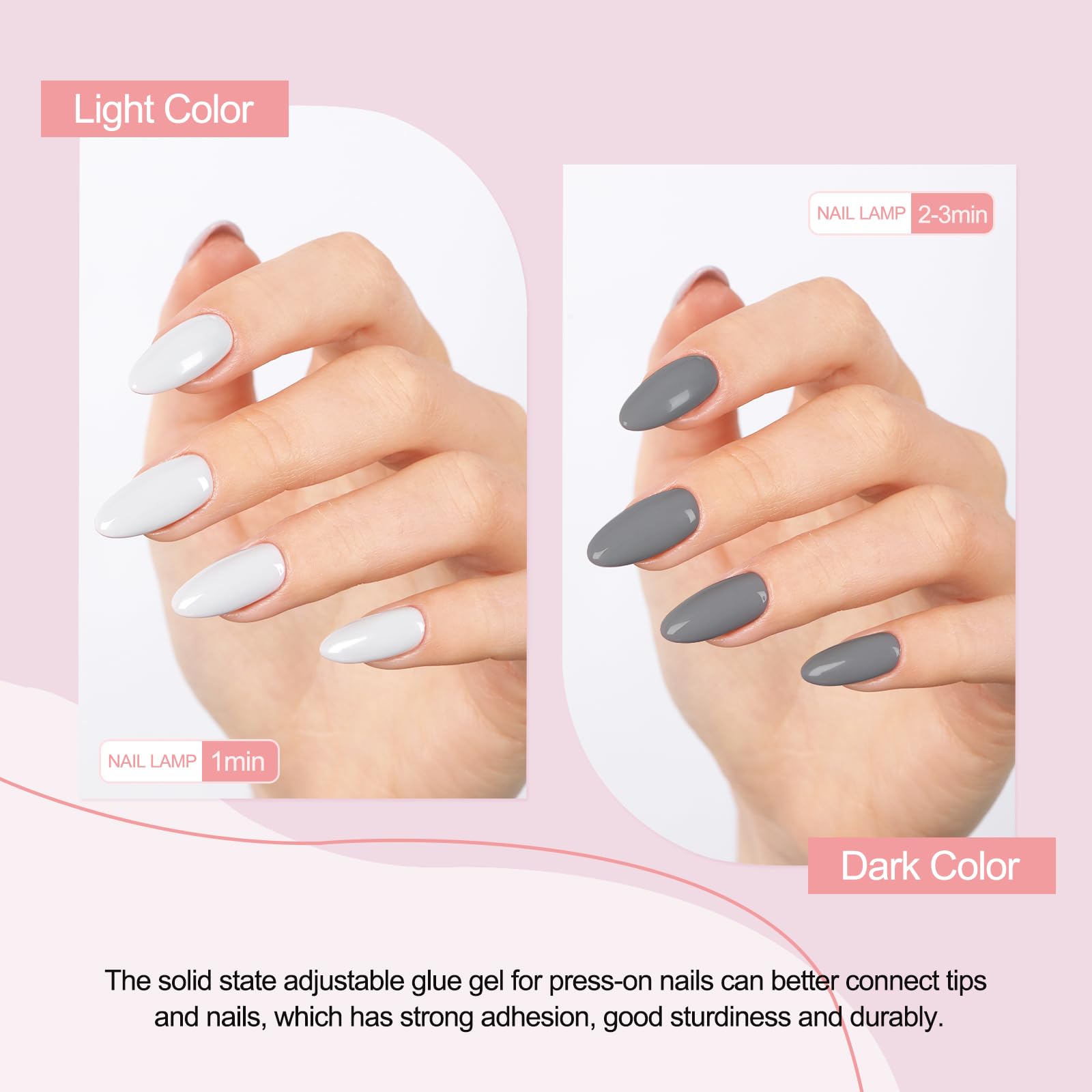 CHARMARK 30g Solid Nail Gel Glue for Press on Nails - Soft Acrylic UV Cured Fake Nails Adhesive - Long Lasting Nail Art Salon Manicure Glue for Home & Professional Use - Perfect for DIY Nails, Extensions, and Salon Quality Manicures