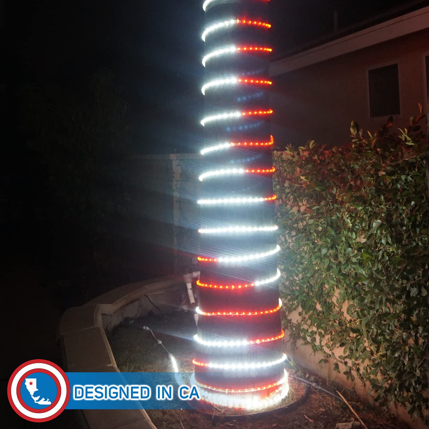 Russell Decor 50ft/540 LED Rope Lights - Waterproof Outdoor String Lights for Christmas, Party, Patio, Trees, Deck - Flexible Connectable Holiday Lighting (Red & White) - Perfect for Backyard, Garden, Wedding & Festive Decorations