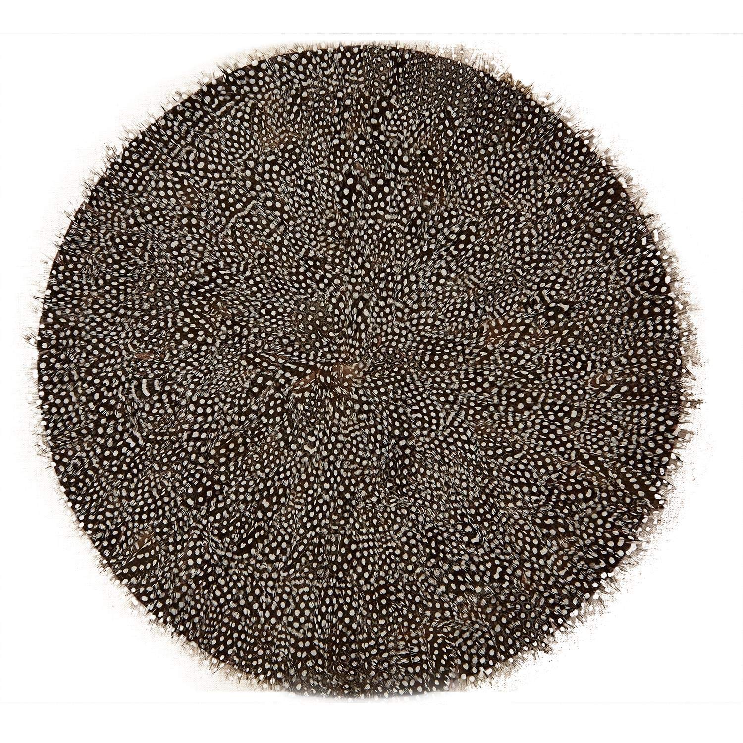 Set of 6 Guinea Fowl Feather Placemats - Elegant Table Decor for Dining Room, Wedding, and Holiday Gatherings