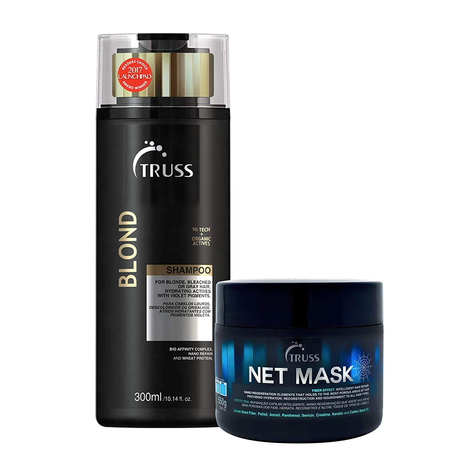 TRUSS Net Mask Hair Mask Bundle with Blonde Shampoo - Deep Conditioning Treatment for Damaged Hair, Salon-Quality Hair Care at Home, Perfect for Color-Treated & Bleached Hair