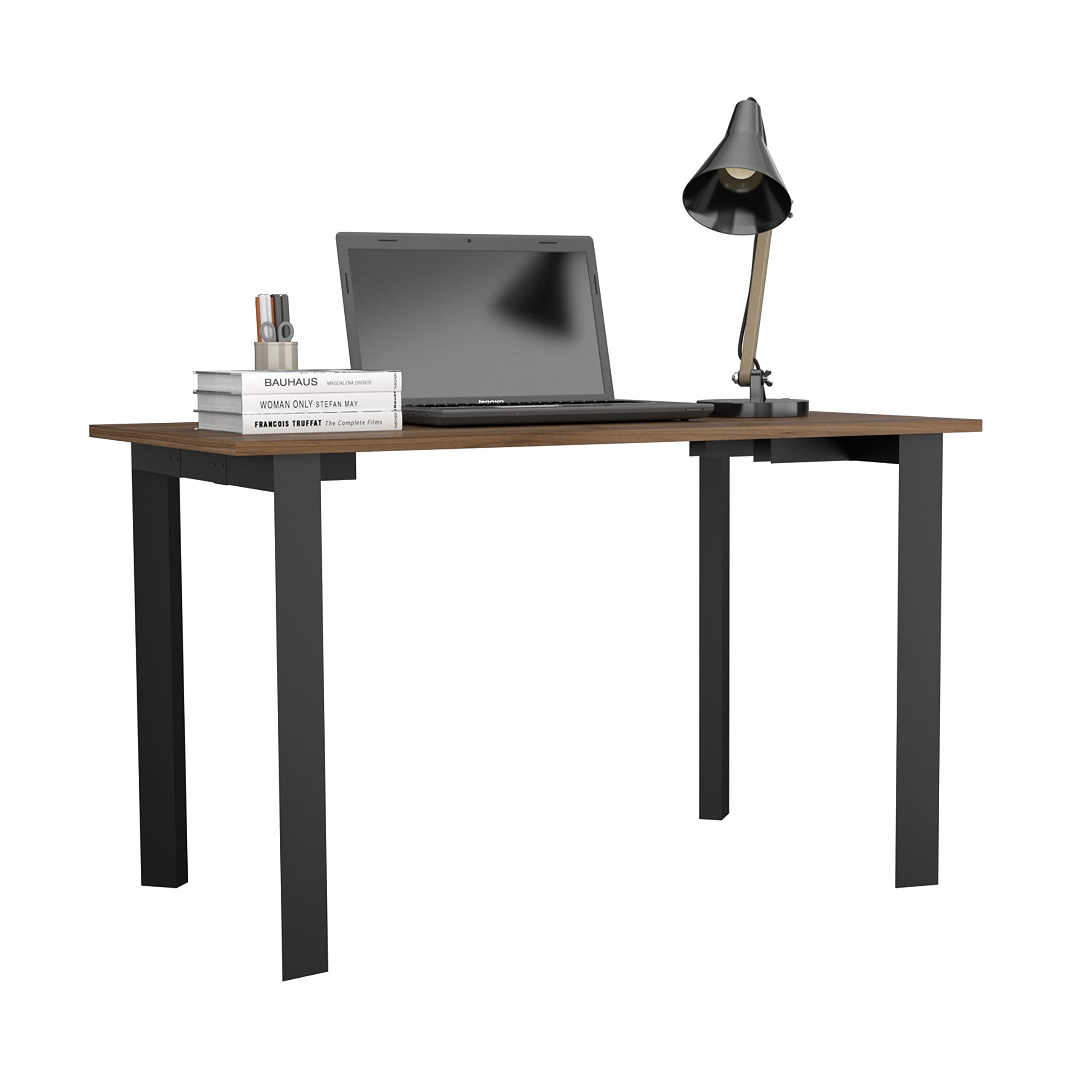 Portable Mahogany Writing Desk with 4 Sturdy Legs - Compact Home Office Desk for Study, Work & Small Spaces