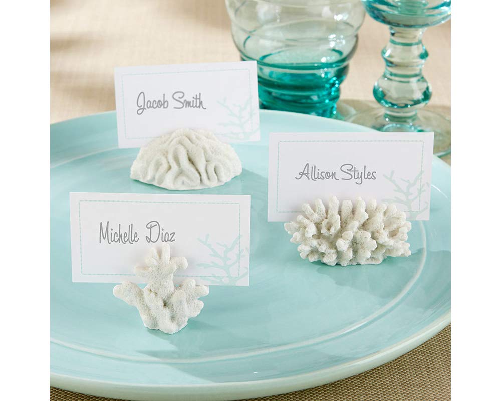 Seven Seas Coral Place Card Holders & Photo Holders - Set of 6 Elegant Table Decor for Weddings, Parties & Home Displays - 12cm Height