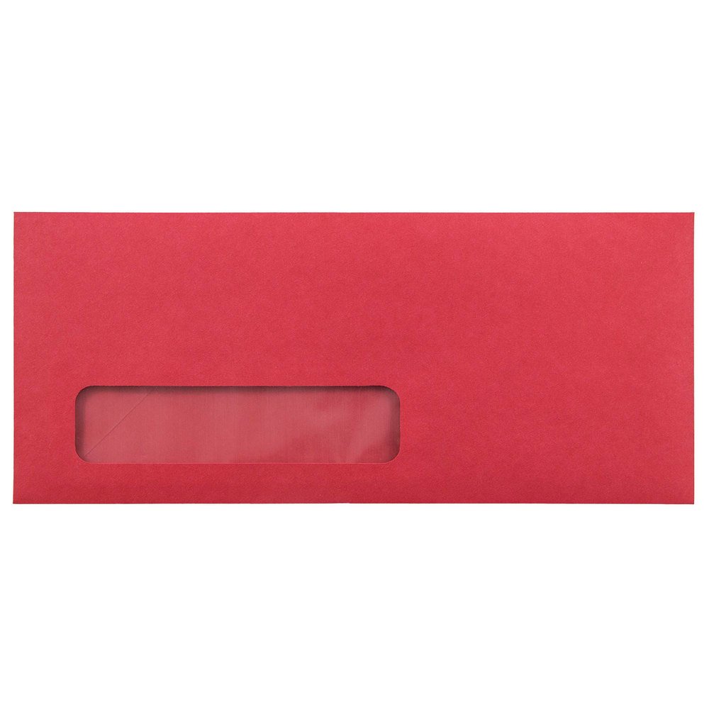 Recycled Red Window Envelopes 4x9 - Bulk 500 for Business Mail