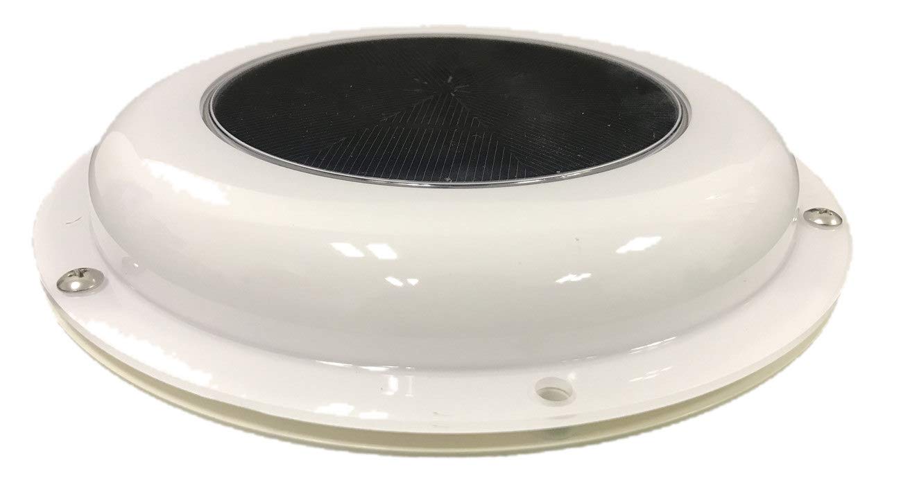 Solar Powered Ventilation Fan with Rechargeable Battery - White - for Boats, Yachts, Campers & Home Use | Improves Air Circulation in Marine, RV & Indoor Spaces