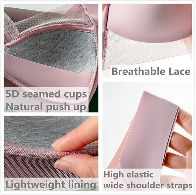 Wirefree Bras for Women - Seamless No Underwire Comfortable Padded Bralette with Full Coverage & Push Up Support | Perfect for Yoga, Workout & Everyday Wear