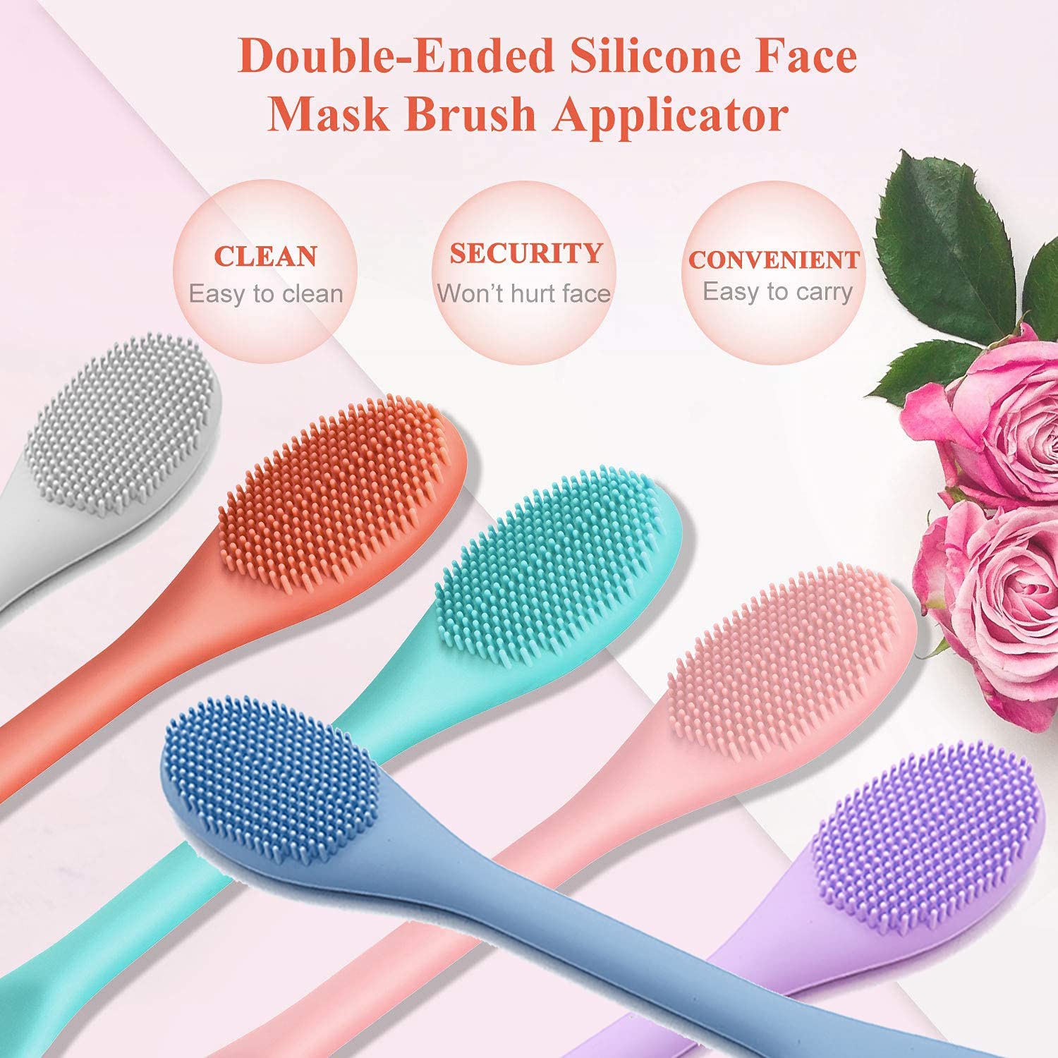 Vitamin C Orange Face Mask Stick with Silicone Brush & Face Pack Brush Set (3-Piece) - Brightening & Hydrating Skincare for Glowing Skin at Home or Spa