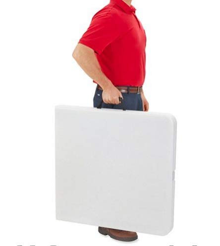 6ft White Folding Tables 10 Pack - Portable Lightweight Utility Tables for Camping, Banquets, Parties | Half-Fold Design with Carry Handle | Ideal for Indoor/Outdoor Events, Picnics, Office Work & Dining