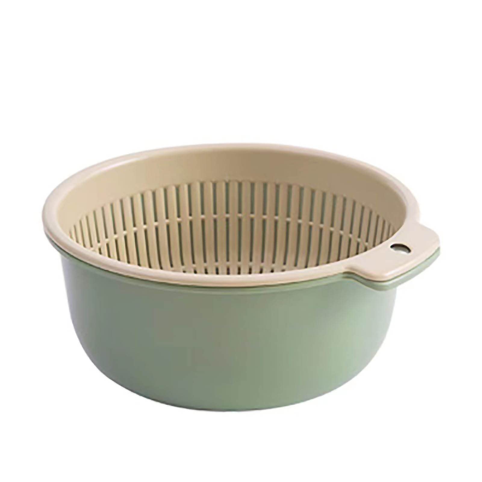Double-Layered Vegetable and Fruit Washing Basket - Large Kitchen Colander Strainer Bowl Set for Draining Fresh Produce | Perfect for Salad Prep, Berry Washing & Healthy Cooking