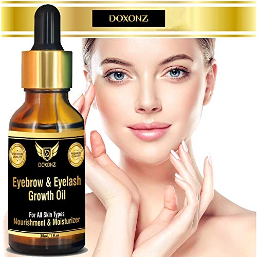 DOXONZ Eyebrow & Eyelash Growth Serum with Castor Oil, Onion Oil & Vitamin E - 30ml Hair Growth Treatment for Thicker, Fuller Brows & Lashes - Perfect for Nighttime Care & Natural Beauty Routine