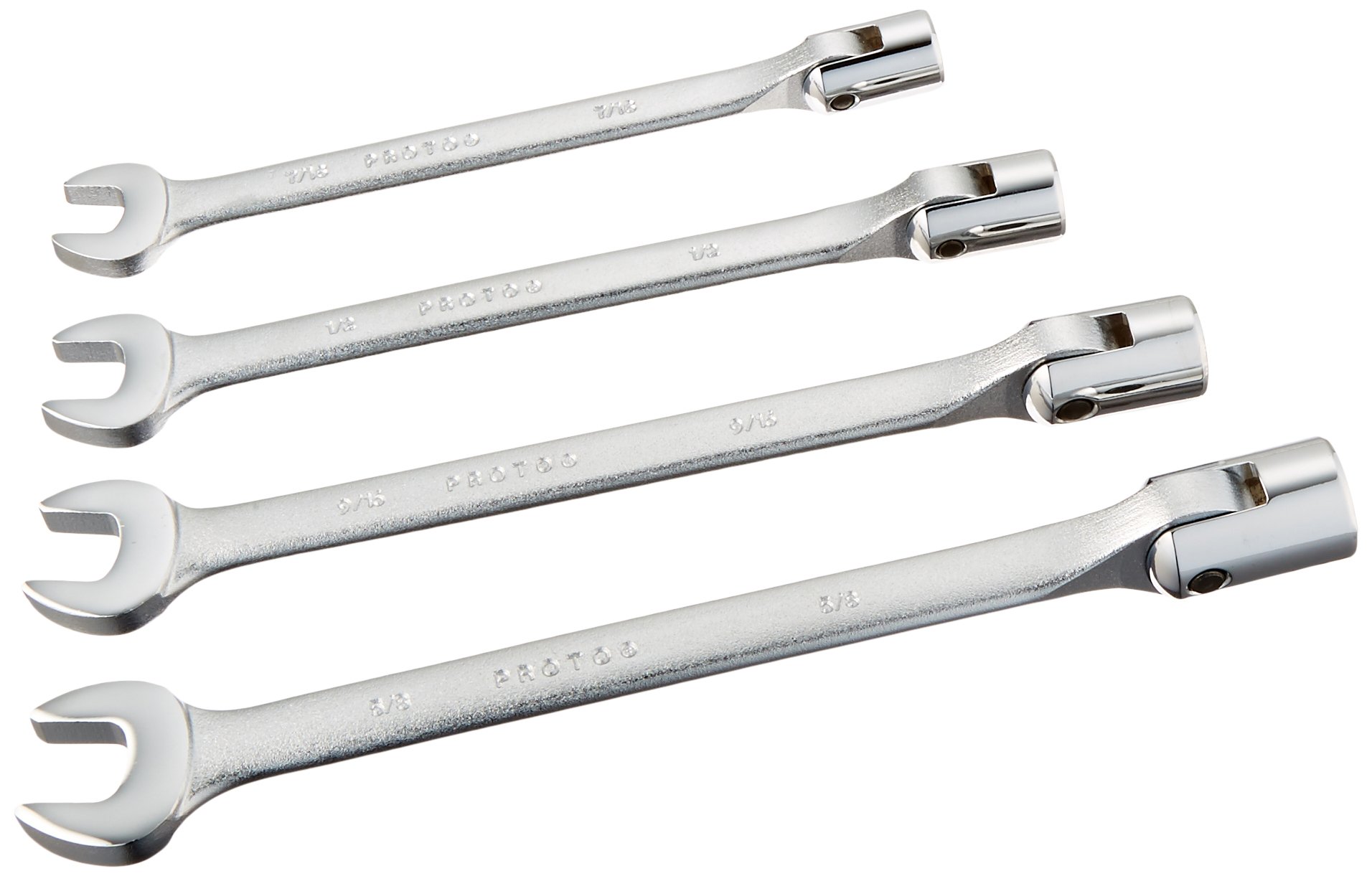 4-Piece Flex-Head Ratcheting Wrench Set (12-Point) - Perfect for Automotive Repair, DIY Projects & Tight Spaces