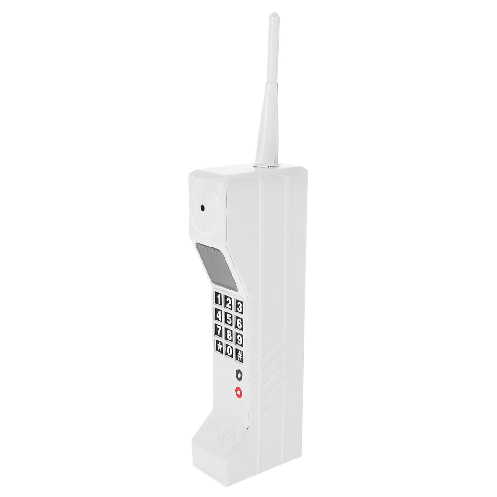 Vintage Retro Telephone Model - 80s 90s Brick Shaped Cell Phone Replica | Old Fashioned Mobile Phone Ornament & Desk Decor | Perfect for Office, Home Decor, Movie Props & Nostalgic Gift (White, 31x7x4cm)