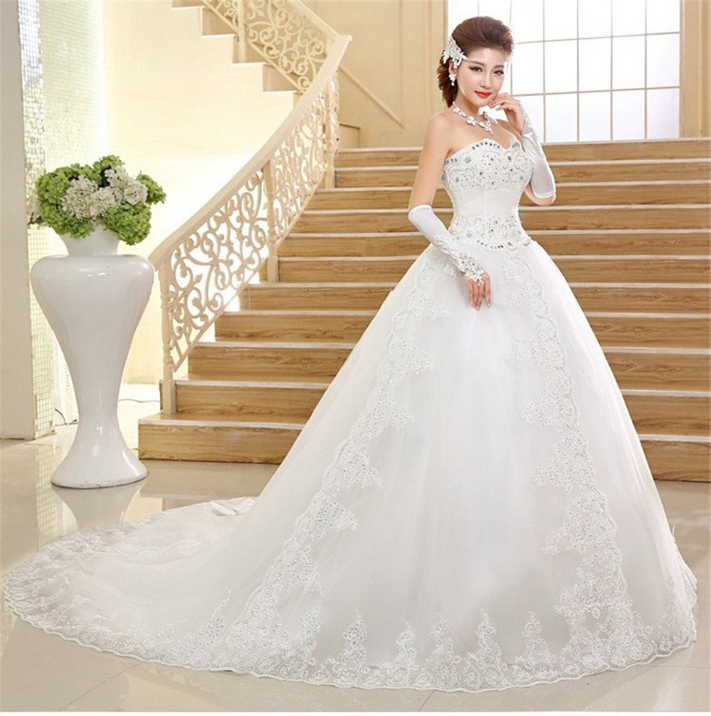 Shanghai Story Strapless Wedding Dress with Train - Elegant Bridal Gown for Bride | Perfect for Beach Weddings, Church Ceremonies & Formal Receptions