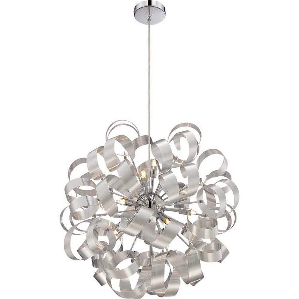 12-Light Millenia Finish Contemporary Pendant Chandelier - Modern Dining Room Lighting Fixture for Kitchen Island, Foyer & Living Room Decor