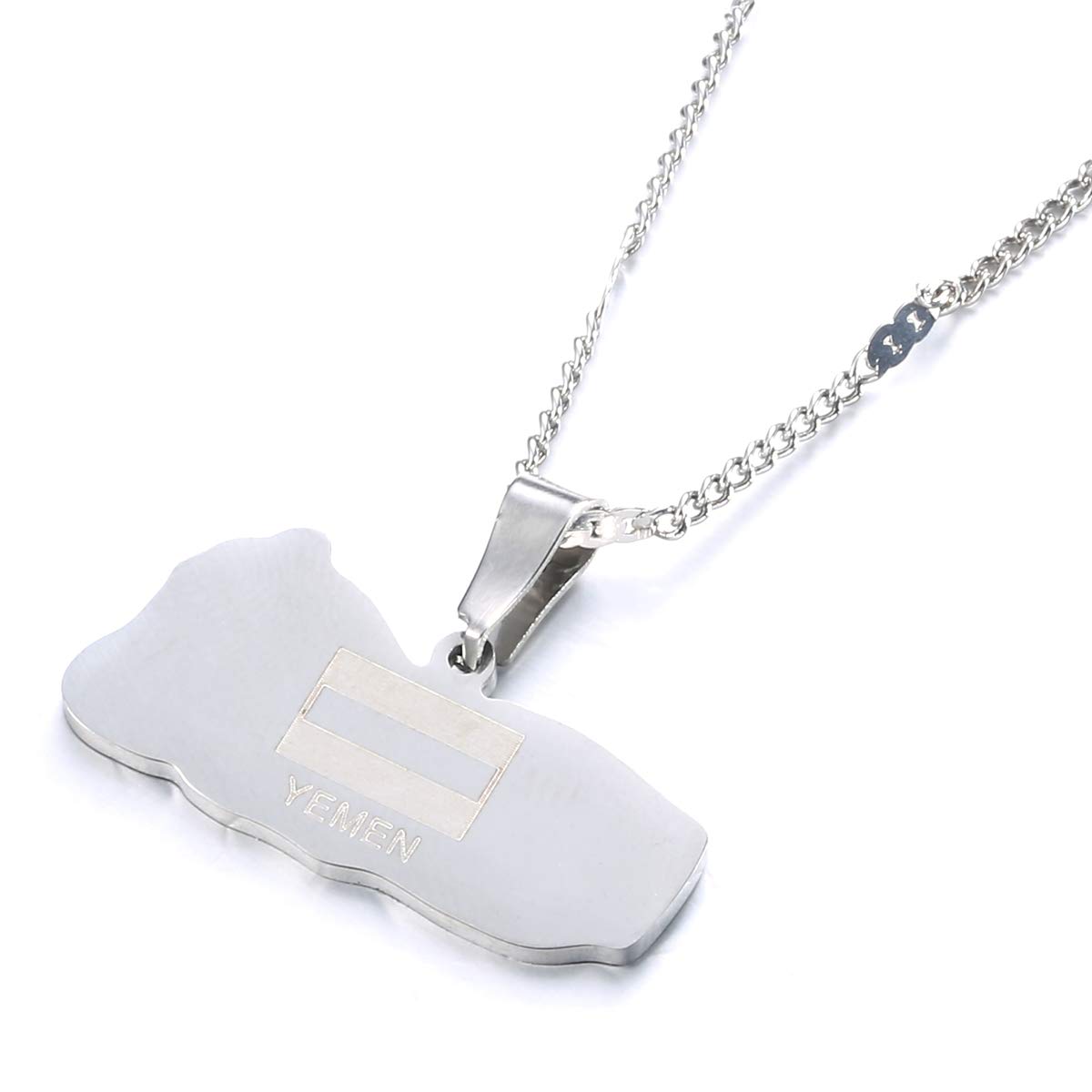 Yemen Map Flag Necklace Gold Jewelry for Travel Lovers