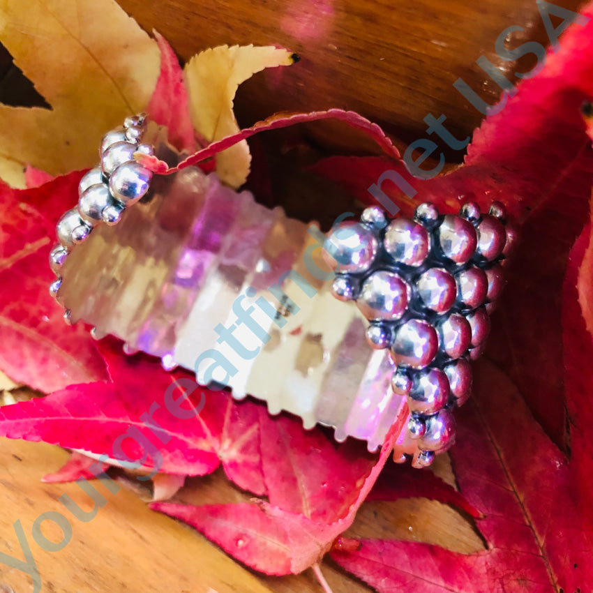 Sterling Silver Orb Cuff Bracelet - Handmade Mexican Jewelry for Women - Boho Chic Accessories for Everyday Wear & Special Occasions