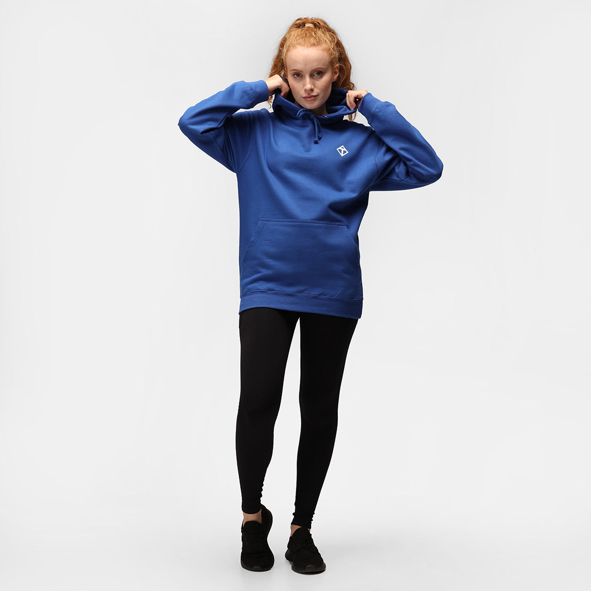 Royal Blue Diamond Hoodie for Men & Women - Soft Fleece Pullover with Zipper Pocket - Perfect for Casual Wear, Gym & Outdoor Activities