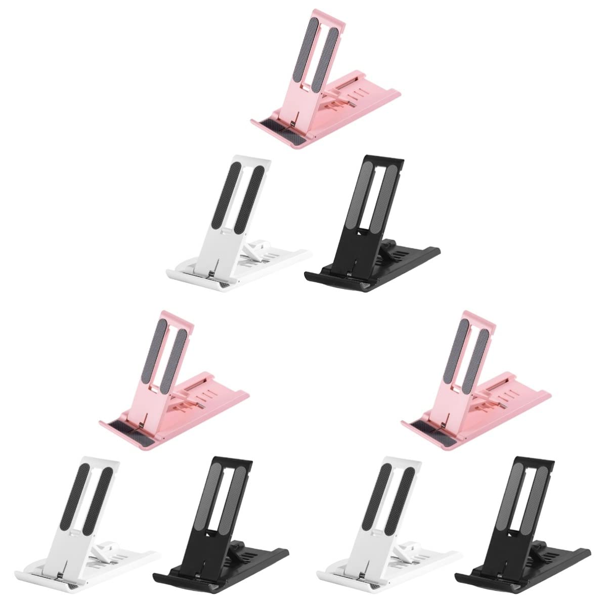 Mikikit 3 Pack Foldable Phone Stand Holder - Adjustable Desktop Cell Phone Dock for iPhone, Samsung, iPad - Perfect for Watching Videos, Video Calls, and Hands-Free Use at Home, Office, or Travel