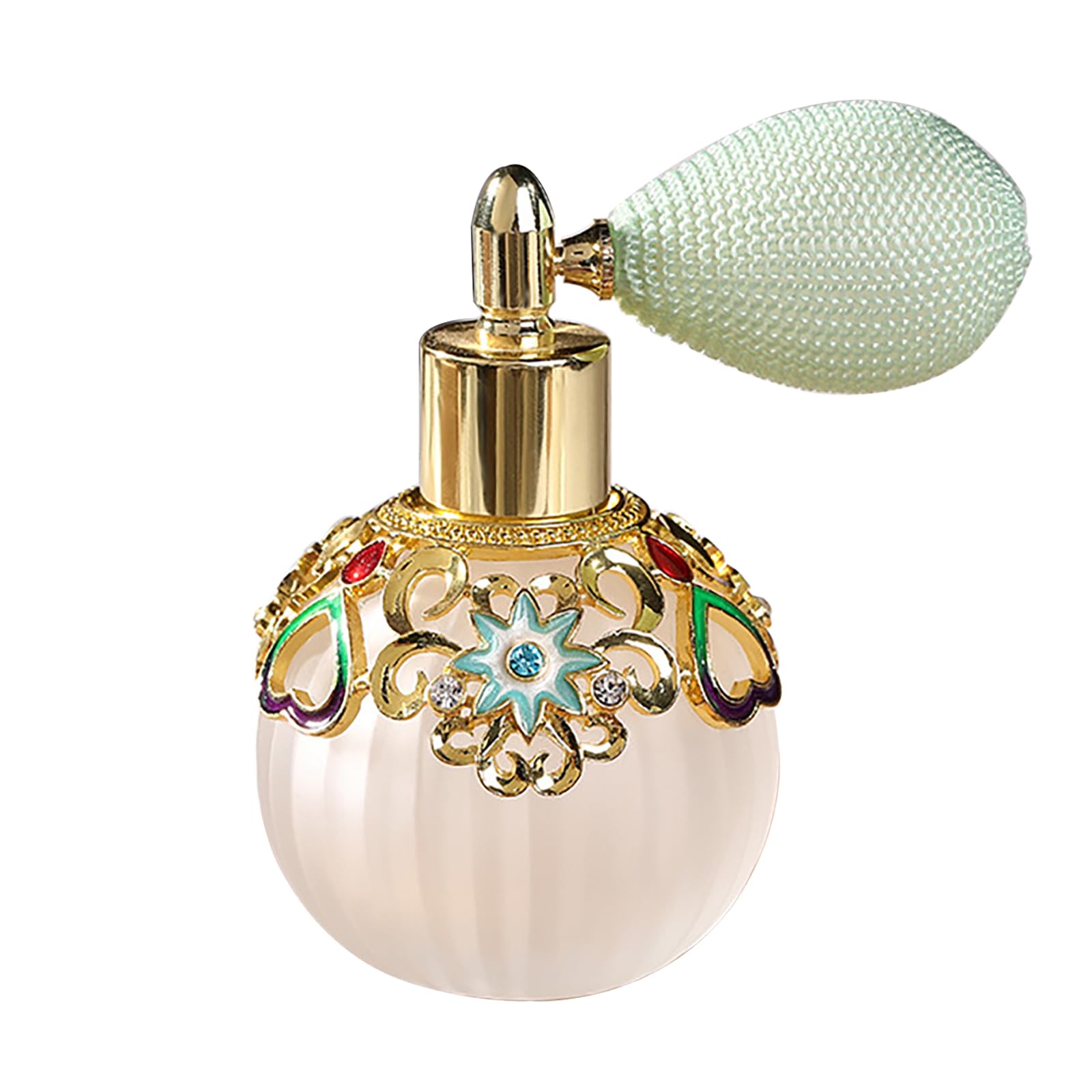 50ml Empty Glass Perfume Spray Bottle - 1 Pack Refillable Vintage Perfume Atomizer with Golden Cap | Perfect for Travel, DIY Fragrances & Essential Oil Diffuser
