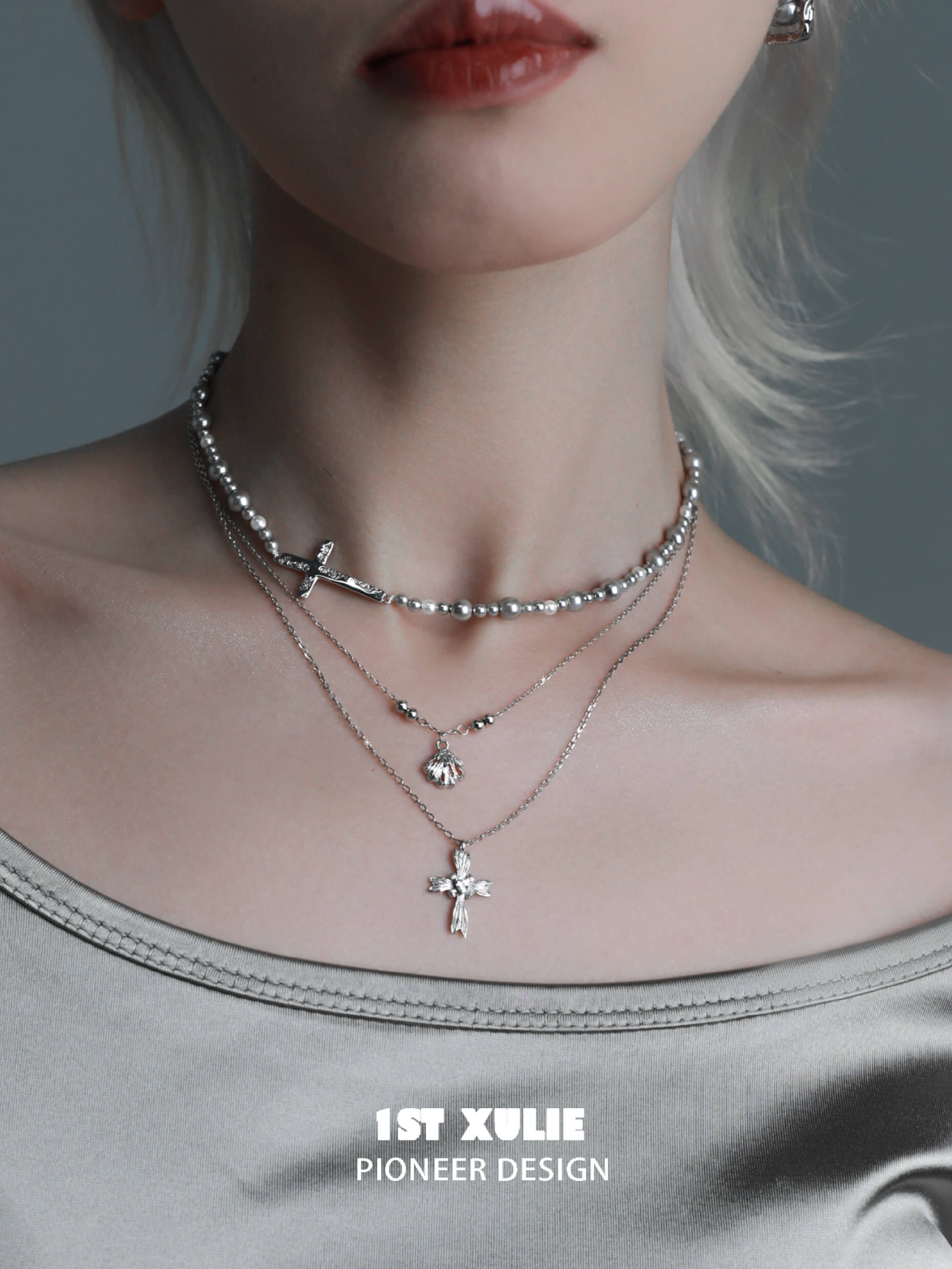 S925 Sterling Silver Gray Pearl Choker Necklace for Women - Elegant Angel Pendant Jewelry Gift for Birthday, Anniversary & Special Occasions
