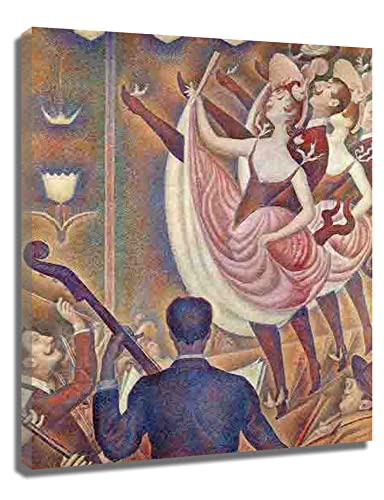 Georges Seurat Chahut Framed Canvas Wall Art Print - 70x90cm (28x35inch) Ready to Hang Home Decor for Bedroom, Living Room & Kitchen - Perfect for Modern Interior Design & Art Lovers