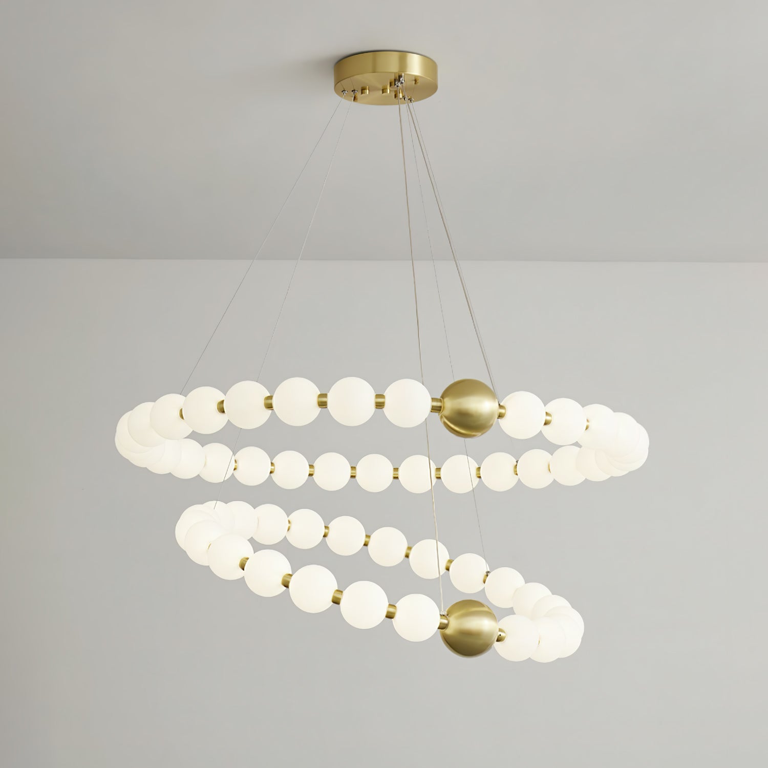 Elegant Acrylic Pearls Chandelier - Modern Crystal Ceiling Light Fixture for Dining Room, Bedroom & Living Room Decor