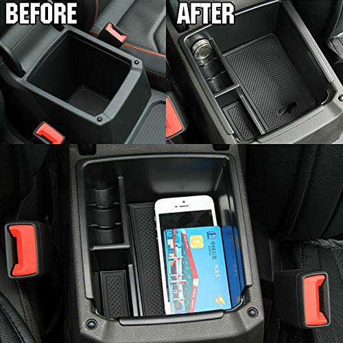 MACHSWON Car Center Console Organizer - Black Secondary Storage Box & Armrest Glove Tray for Sedan, SUV, Truck - Perfect for Phone, Keys, Sunglasses & Car Accessories