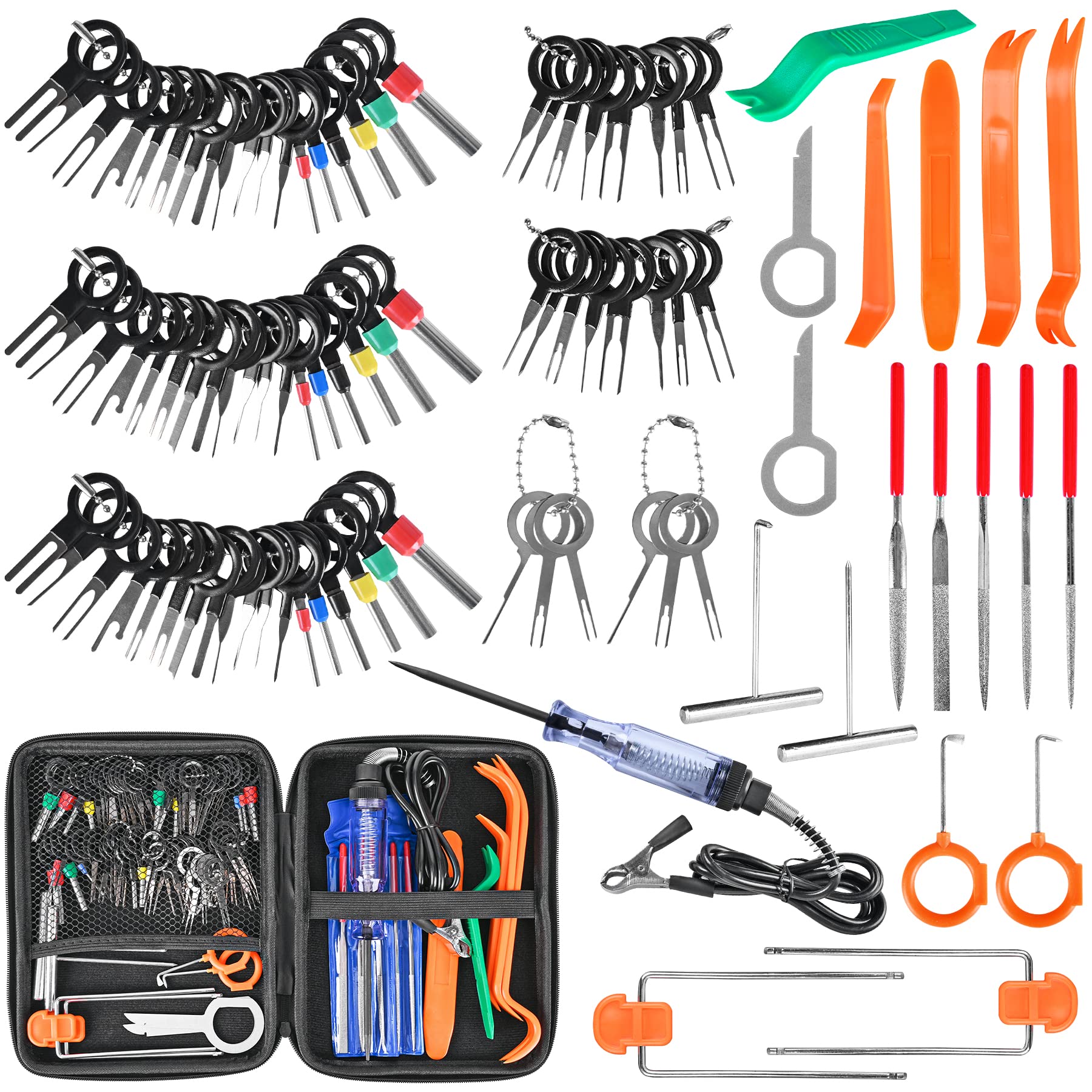 96-Piece Terminal Removal Tool Kit - Depinning Tool Set for Electrical Connectors, Pin Extractor & Wire Terminal Release Tools - Perfect for Automotive Repairs & Household Electronics Maintenance