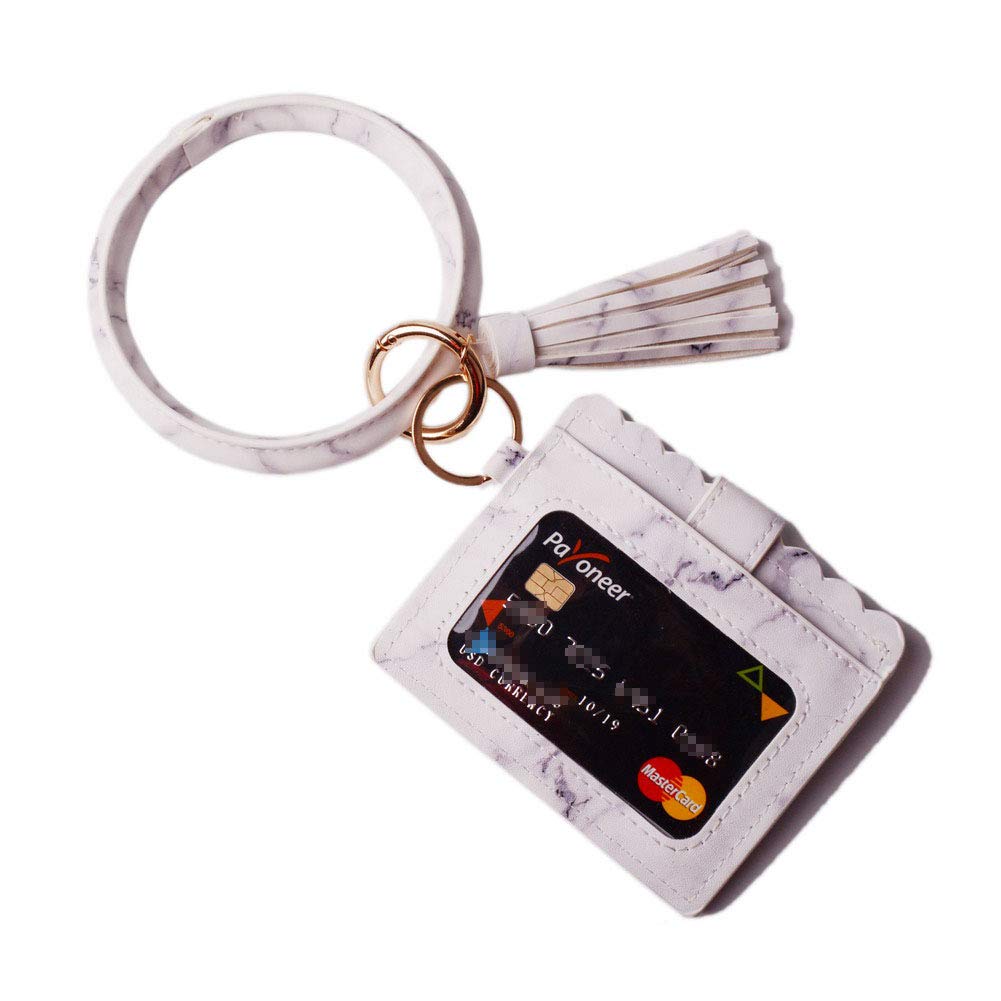 Lantintop Women's PU Leather Multifunctional Bangle Keychain - Key Ring Card Holder with Matching Wristlet Wallet for Girls & Ladies | Perfect for Daily Use, Travel, and Gift Giving