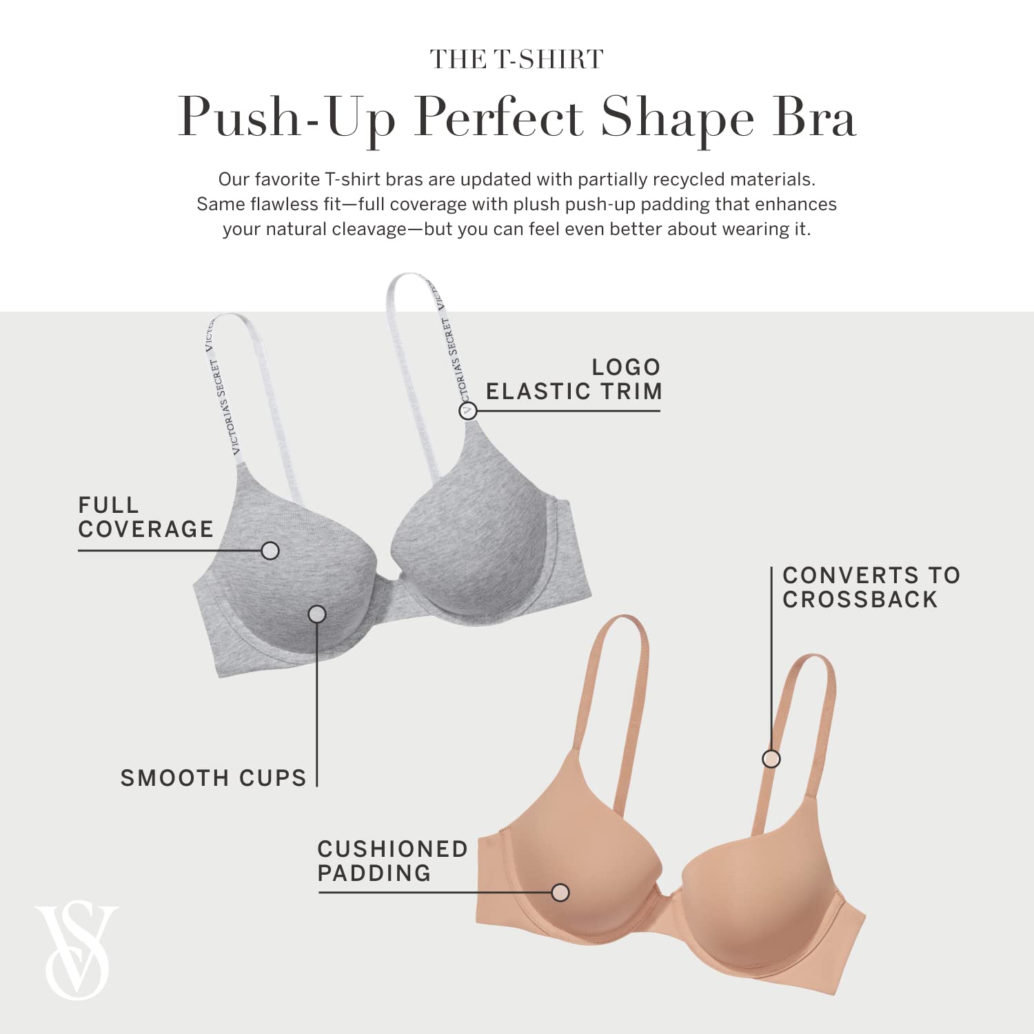 Victoria's Secret Women's Full Coverage Push Up Bra - Comfortable Lace Underwire Bra for Everyday Wear (32A-38DDD) | Perfect for Work, Date Night & Special Occasions