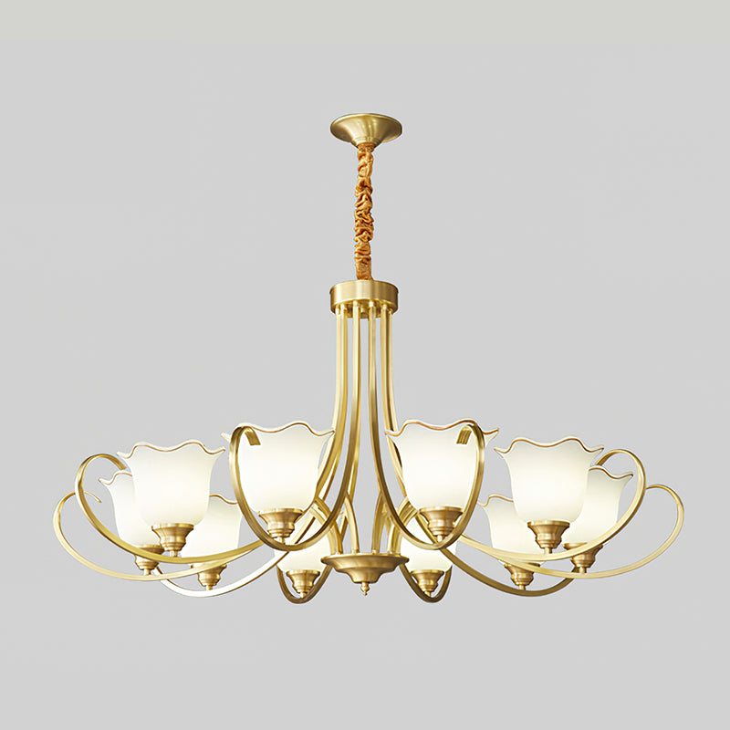 Elegant Blooming Flower Glass Chandelier - Modern Crystal Ceiling Light Fixture for Dining Room, Bedroom & Living Room Decor