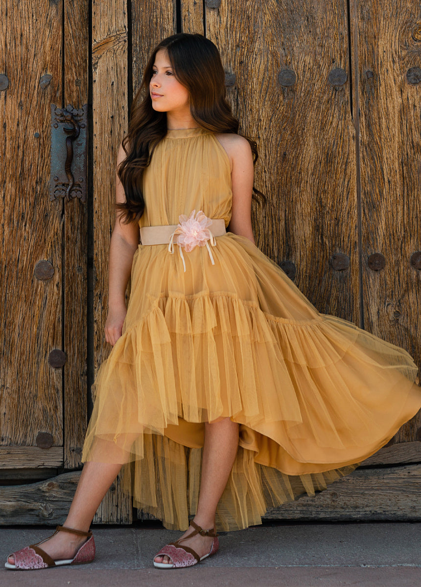 Fay Honey Floral Summer Dress for Women - Elegant Casual & Party Wear, Perfect for Beach, Wedding & Date Night