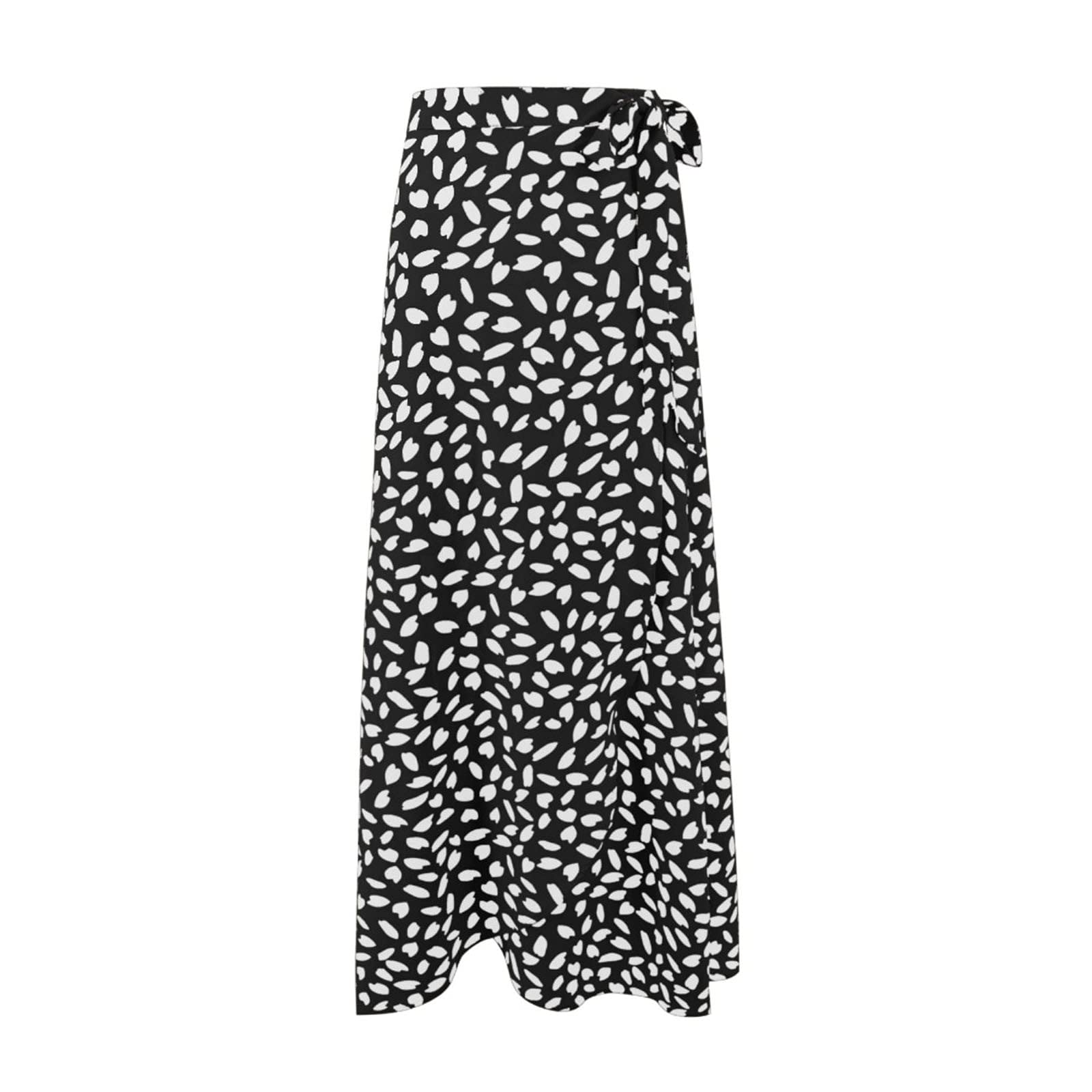 HUOJING Women's Split Long Skirt - Floral Petal Print Cocktail Party Dress, Beach Cover Up, Summer Maxi Skirt with Adjustable Straps | Perfect for Vacations, Weddings & Night Out