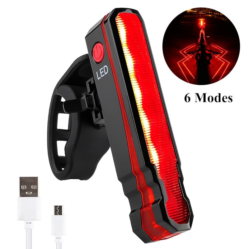USB Rechargeable LED Bike Tail Light - 6 Mode Bicycle Rear Safety Light with Helmet Clip & Bag Mount | Waterproof Cycling Accessories for Night Riding, Commuting & Outdoor Adventures