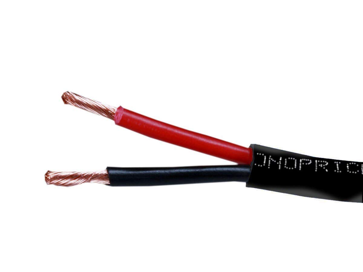 Monoprice CL2 Rated 18AWG Speaker Wire - 2-Conductor, Color Coded, 250 Feet Black for Home Theater & Audio Systems