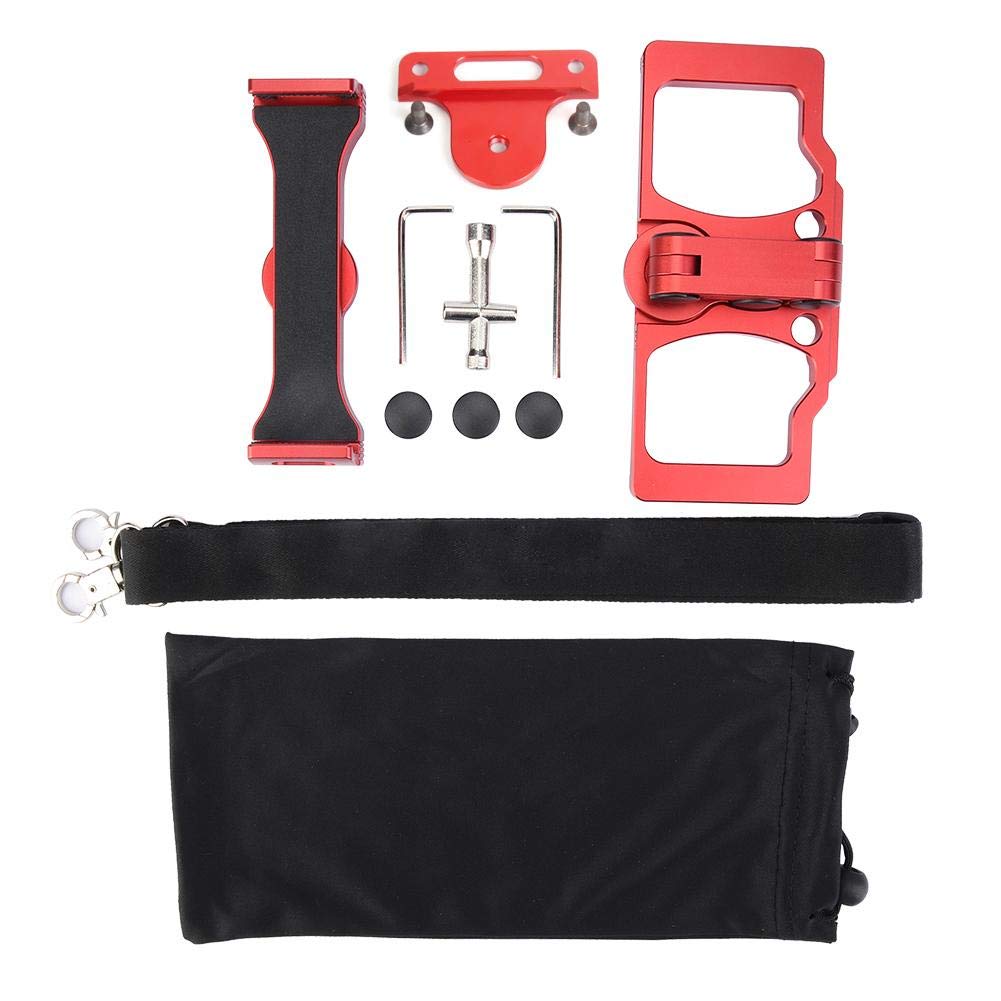 DJI Mavic 2/Pro/Air/Spark Drone Remote Controller Phone Tablet Mount - High Brightness Monitor Bracket with CrystalSky Holder (Red) - Perfect for Aerial Photography & FPV Flying