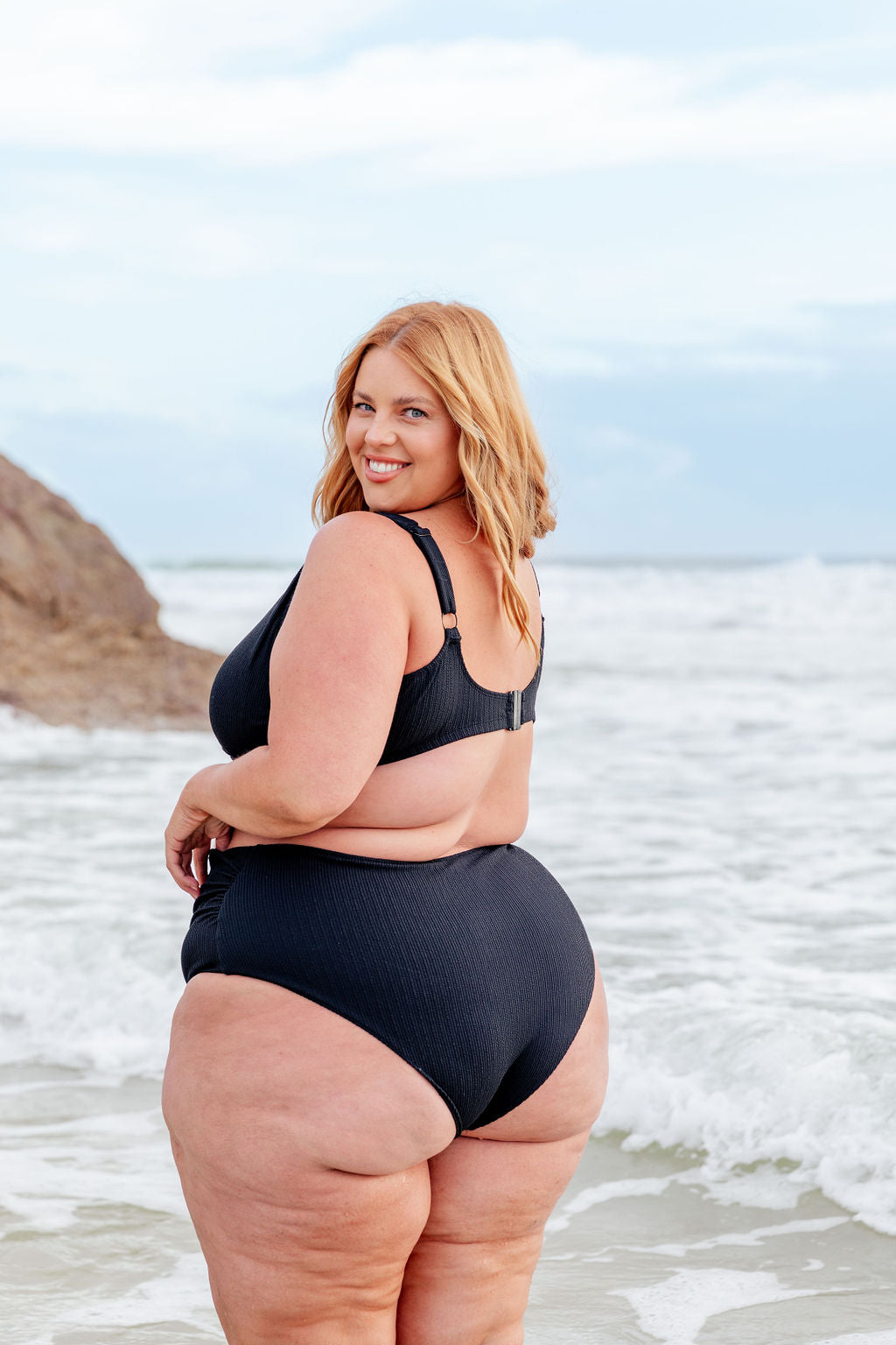 Black Miami Bikini Bottoms - High Waisted Swimwear for Women, Perfect for Beach Vacations & Pool Parties