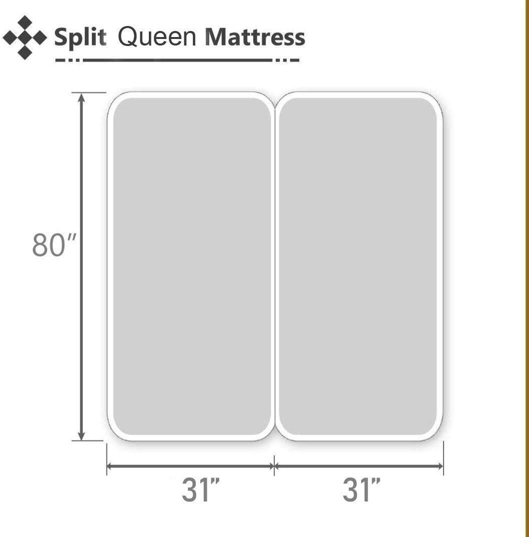 Split King Sheet Set - 7 Piece 100% Egyptian Cotton Bedding with Extra Deep Pockets for Adjustable Beds - Twin XL Size in Light Blue - Perfect for Master Bedrooms, Guest Rooms & Luxury Hotels