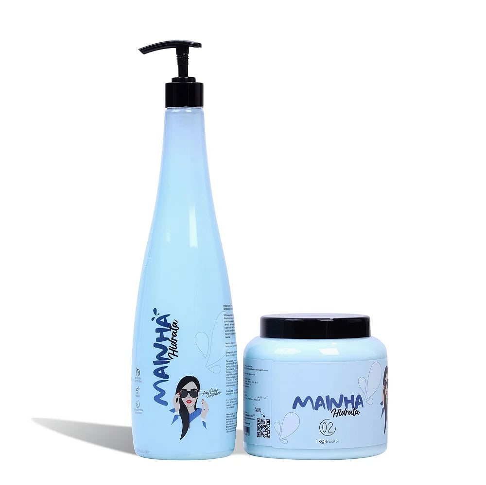Ana Paula Carvalho Moisturizing Hair Care Kit - 2 x 33.8 fl oz Shampoo & Conditioner Set for Dry, Damaged Hair - At-Home Deep Hydration Treatment for Soft, Shiny Hair