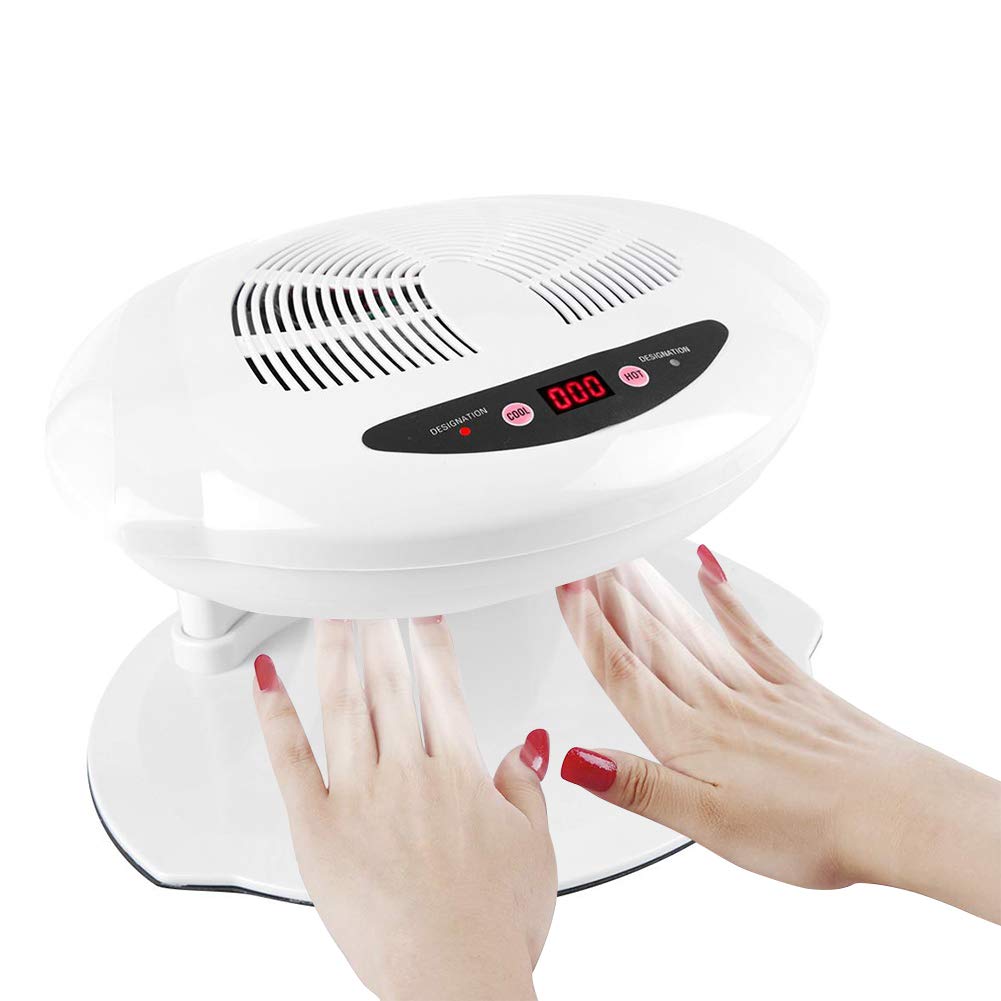 Professional Nail Dryer with Intelligent Sensor - Hot & Cold Air Nail Polish Drying Fan for Fast Manicure (110V, White) | Perfect for Home Salon, Nail Art Studio & DIY Gel Polish Application