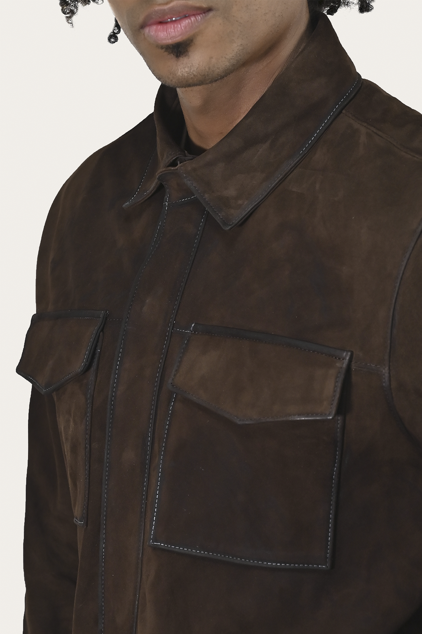 Brock Shacket Jacket in Dark Brown - Stylish & Warm Fleece-Lined Outerwear for Men | Perfect for Fall, Winter & Outdoor Adventures
