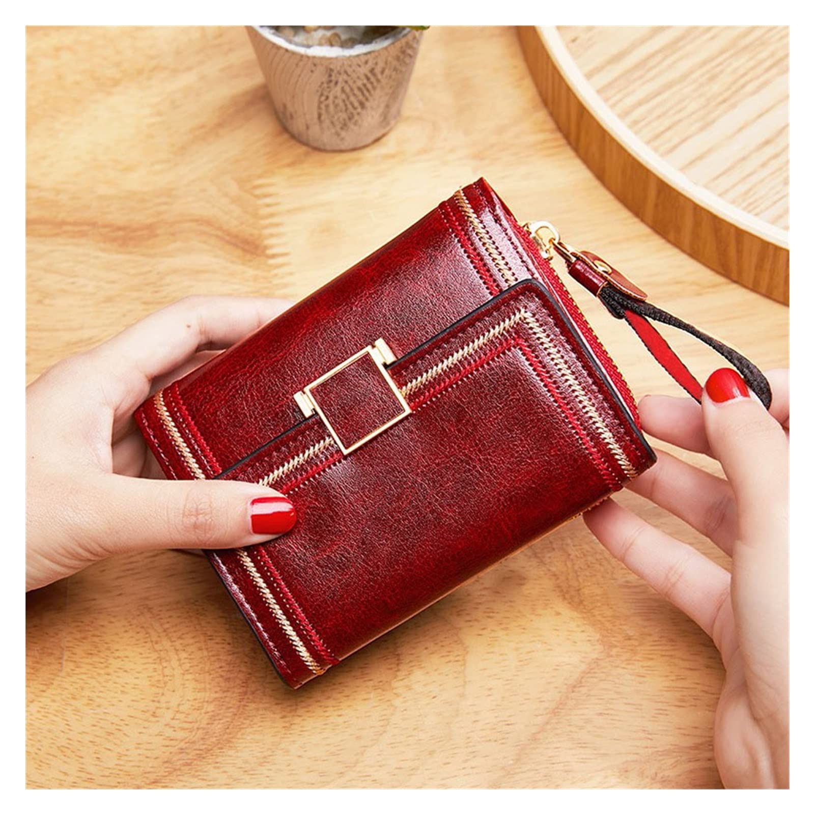 SJYDQ Women's Wallet with Zipper Coin Pocket - Small Purse for Credit Cards, Cash & ID - Perfect for Travel, Shopping & Everyday Use
