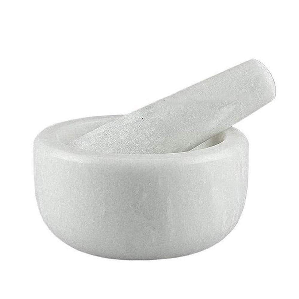 Natural Stone Mortar and Pestle Set - Large Stone Grinder Bowl for Guacamole, Herbs, Spices, Garlic & Ginger - Perfect for Grinding Seasonings & Making Fresh Salsas in Your Kitchen