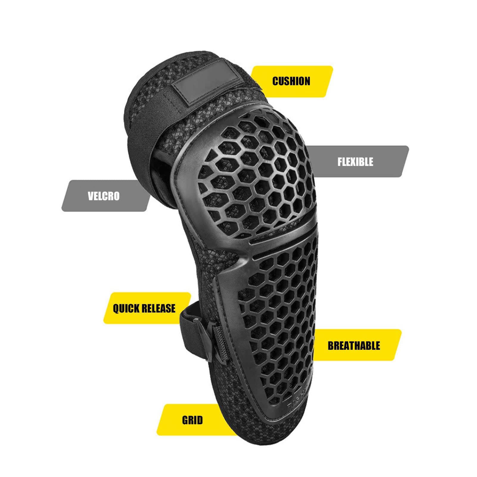 Motorcycle Knee & Elbow Guards - 4 Pcs Breathable Armor for Riding & Mountain Biking