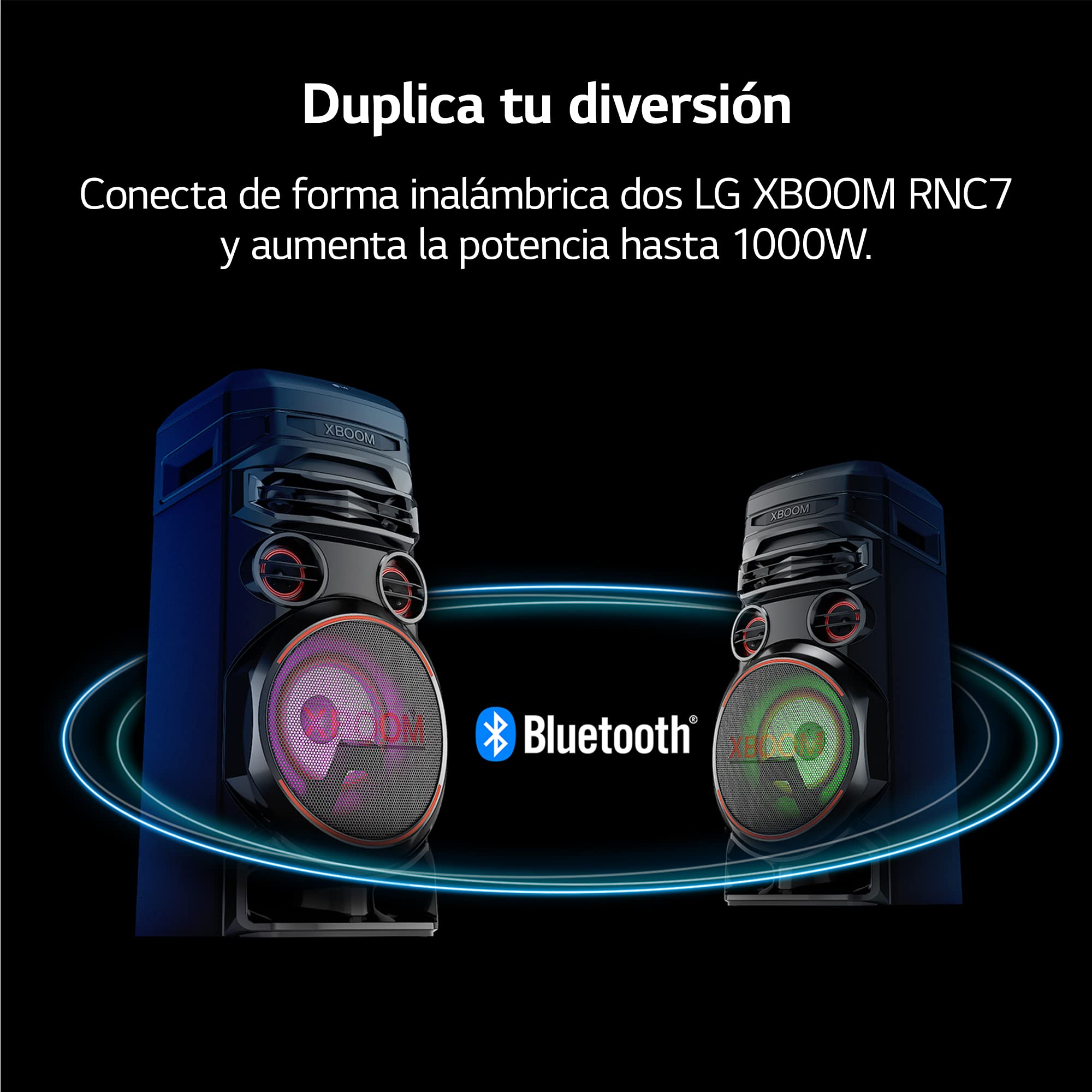 LG XBOOM RNC7 Portable Bluetooth Party Speaker with 8-Inch Woofer - High Power Audio for Outdoor, Home, and Party Events