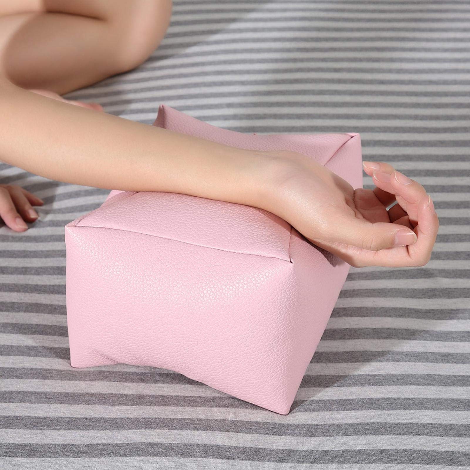 Soft PU Nail Arm Rest Pillow for Manicure & Pedicure - Salon Hand & Foot Support Cushion for Nail Art, Gel Polish, Acrylic Nails - Comfortable Nail Care Accessory for Home & Professional Use [Pink]