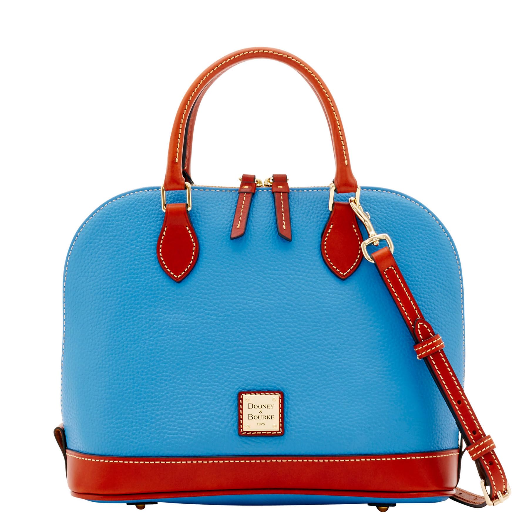 Dooney & Bourke Women's Pebble Grain Leather Zip Zip Satchel - Large Handbag with Adjustable Detachable Shoulder Strap for Work, Travel & Everyday Use