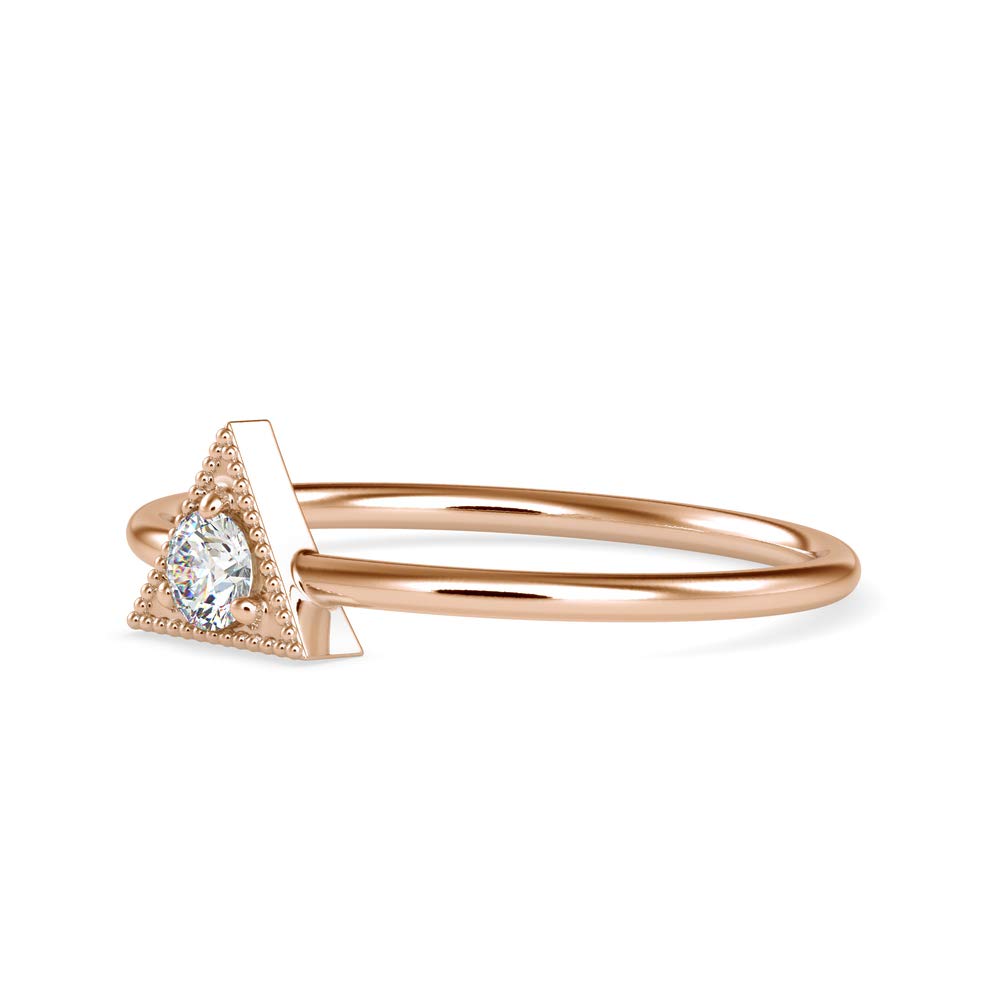 VVS Certified 0.1 Ct Triangle Diamond Ring in 18k White/Yellow/Rose Gold with Round Natural Diamond - 3 Prong Solitaire Engagement Ring for Women | Perfect for Wedding, Anniversary & Birthday Gifts (IJ-SI, Size 5-9)