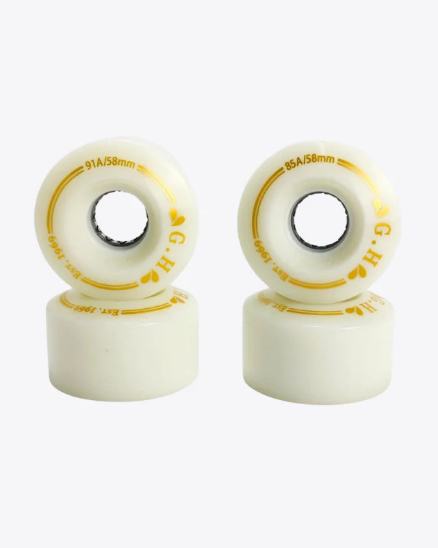 GH Skates High Rebound PU Light Up Solid Wheels 85A/91A - Durable Roller Skate Wheels for Indoor & Outdoor Skating, Rink, Park, and Street Performance