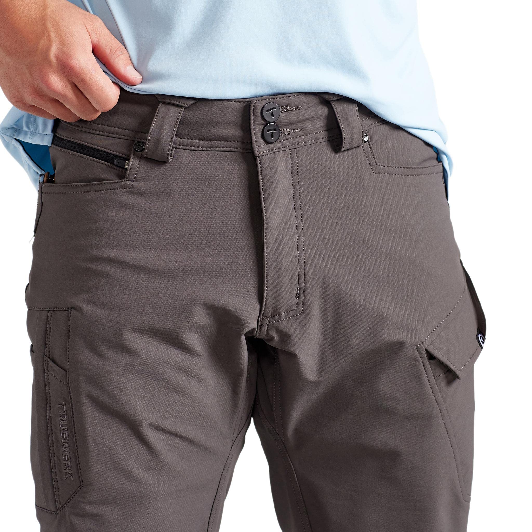 TRUEWERK Men's T2 WerkPant Technical Work Pants - Water Resistant, Lightweight, 4-Way Stretch with Multiple Pockets for Construction, Carpentry & Outdoor Work