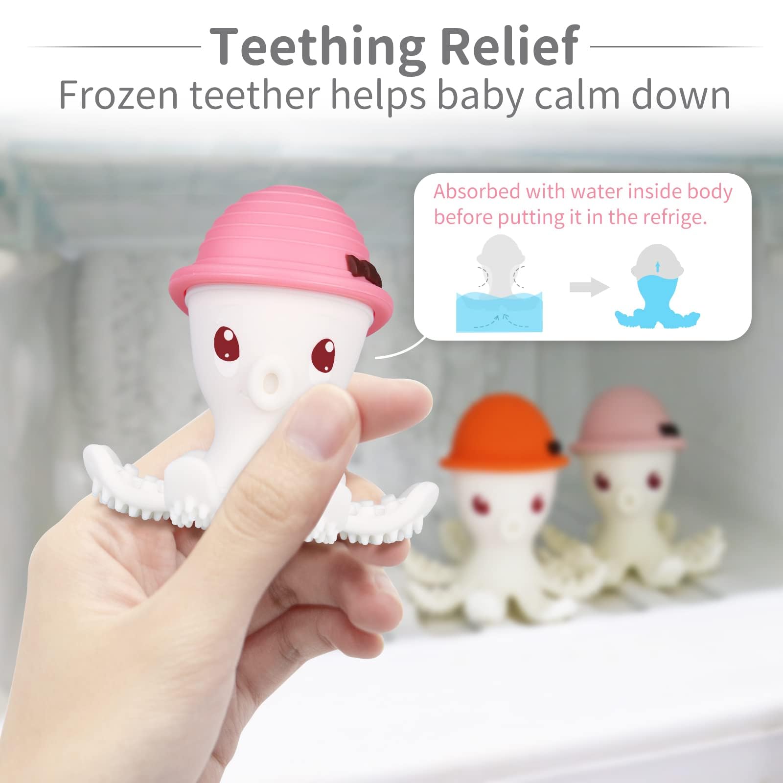 Best Baby Teething Toys for 3+ Months - Mombella Octopus Teether for Infants | Safe Food-Grade Silicone, BPA-Free | Soothing Chewing & Sucking Relief | Perfect Baby Shower Gift for Girls & Boys | Ideal for Home, Travel & Daycare Use